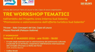 SAVE THE DATE - 2^ WORKSHOP TEMATICO SUL TURISMO - AREA INTERNA SUD SALENTO 